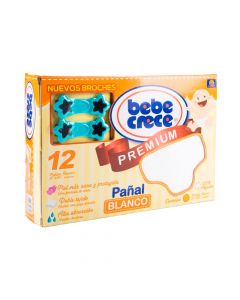Bebe Crece Pañal Blanco Premium 12unds