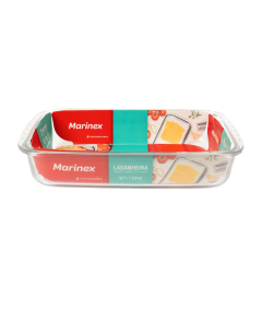 Marinex Pyrex de Vidrio Rectangular con Tapa de 3.7 L