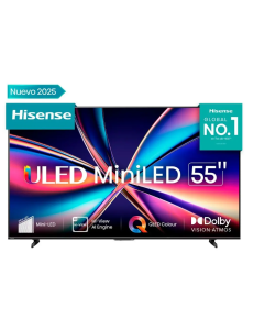 Hisense Televisor Mini Uled 55" | Vidaa | Wi-Fi | Dolby Atmos | 3 Años de Garantía