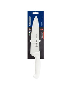 Professional 8" Meat Knife with Stainless-Steel Blade and White Polypropylene Handle 8" / White / 1 piece