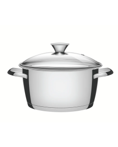 Allegra deep stainless steel casserole dish 20cm 20 cm / Stainless Steel / 1 piece