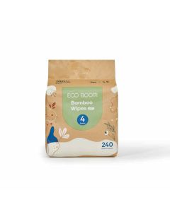 Eco Boom Wipes de Bambú Natural - Sin Alcohol, Base de Agua - 4Pack (260 unidades)