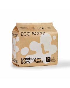 Eco Boom Pants Pañales PullUp de Bambú - Large (19-31 lbs / 9-14 kg) 24 unidades