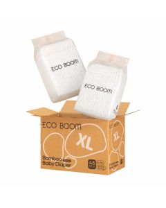 Eco Boom Premium Pañales de Bambú Natural - XLarge (26-37lbs/12-17kg) 48 unidades