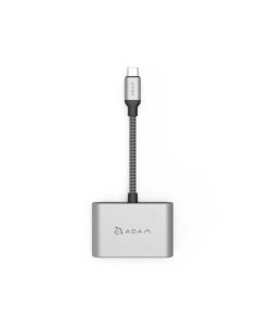 Adam Elements Vh1 Usb 3 1 Usb Type C Usb C To Vga Hdmi 4K Gray