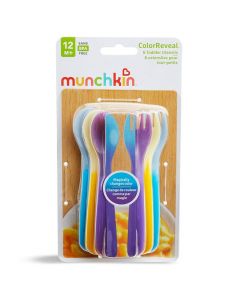 Munchkin Set de Cubiertos Color Reveal con Sensor de Temperatura - Set de 3 Juegos
