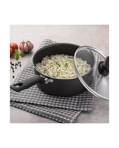 Loreto Aluminum Sauce Pan with Starflon Max Nonstick Coating 18 cm 18 cm / Black / 1 piece