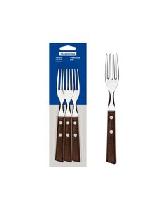 Tradicional 3-Piece Set forks with Natural Wood Handles 3 pieces / Natural wood / set of 3
