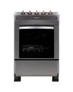 Nisato Estufa de 24" | Acero Inoxidable | 4 Quemadores | Luz y Encendido Electrónico | Tapa de Vidrio