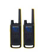 Radio Walkie Talkie Motorola Talkabout T470 Serie | 22 Canales | hasta 56 Km | Noaa | Ipx4 | Amarillo y Negro