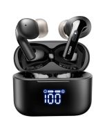 Tozo Audífonos Inalámbricos Tonales | Cancelación de Ruido | Bluetooth | Ipx8 | 42 Horas Aproximadamente | Negro
