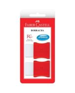 Faber Castell Set de Borradores con Protector Rojo - 2 Piezas - Modelo: Sm107024