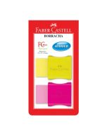 Faber Castell Set de Borradores con Protector Neón - 2 Piezas - Modelo: Sm-107024f