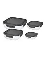 Bager Juego de Envases Cuadrados para Alimentos - 4 Piezas