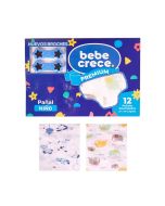 Bebe Crece Pañales de Tela Estampados Niño 12 piezas - Modelo: 1