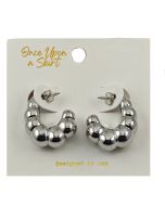 Gold Plated Argollas para Dama - Silver - Modelo: JKE1103