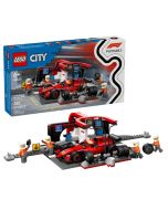  Lego Parada en Boxes de F1® y Equipo de Mecánicos con Coche Ferrari