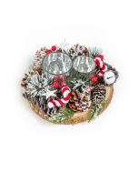 Maranelo Porta Velas de Navidad con 2 Vasos - 20 cm
