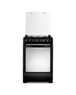 Indurama Estufa a Gas 24" | Ferrara Zafiro 4 Quemadores | Tapa de Vidrio | Negro