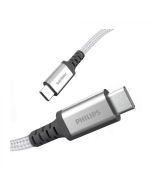 Jasco Cable USB-C a USB-C | 6 pies | Cable trenzado | Conector de aluminio | Gris