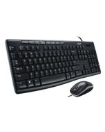 Combo teclado y mouse Logitech alámbrico MK200 | Teclado en inglés - Negro