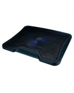 Argom Base ventilador de enfriamiento para laptop | Luz azul | 2 puertos USB 2.0 | Tecla de encendido y apagado | Negro