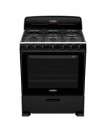Mabe Estufa 30" Gas | 6 Quemadores | Parrilla de Hierro Fundido | Encendido Eléctrico | Cubierta de Acero Inoxidable | Negro