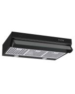 Drija Extractor de Grasa Compatto 76 | 2 Bombillos Led | 3 Velocidades con Botón | 3 Filtros de Carbón | Negro