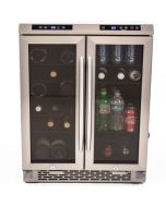 Avanti 24" 19 Bottle / 66 Can Dual-Zone Wine & Beverage Cooler Undercounter Side by Side Negro