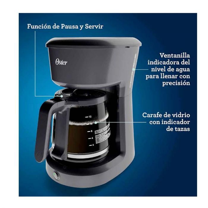 Oster Cafetera Con 12 Tazas Color Negro - Link Promo