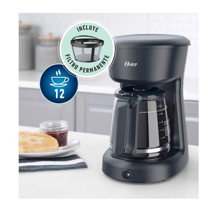 Oster Cafetera Con 12 Tazas Color Negro - Link Promo