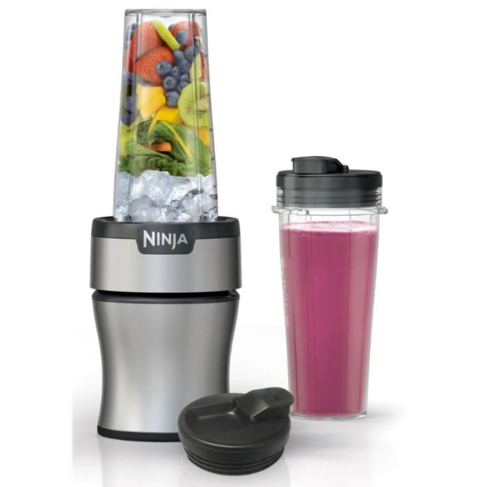 Restored Ninja Personal Blender for Shakes, Smoothies, Food Prep, and  Frozen Blending with 700Watt Base and (2) 16Ounce Cups with Spout Lids