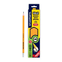 Studmark Lápiz Triangular HB con Borrador - 12 piezas - Modelo: ST03467 ...
