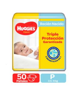 Pa&ntilde;ales Desechables Classic Recien Nacido Jumbo 50 Unidades