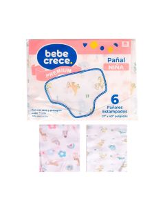 Pañal Estampado Niña 6 piezas