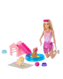 Playset piscina para cachorros con muñeca