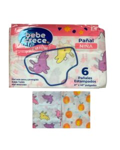 Pañales de Tela Estampado Niña 6 piezas - 99-35-333PLA