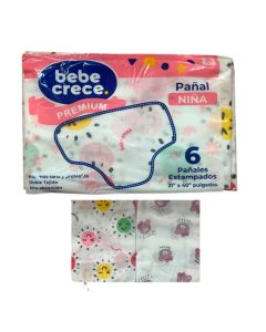 Pañales de Tela Estampado Niña 6 piezas - 99-35-334PLA