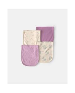 Set de Baberos Floral y Conejo 4 piezas