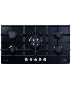 Estufa A Gas Nisato Vidrio Templado | 5 Quemadores | Encendido Electrico - Negro