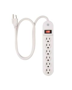Jasco | Regleta Blanca | 6 Intruptores | 3Pie Protectores | Rotativo Para Seguridad | Blanco - Link Promo