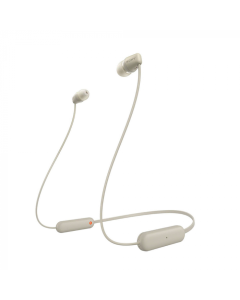 Audífonos Inalámbricos Sony Wi-C100 Bluetooth Ipx4 25 Horas de Batería Opcion Manos Libres Crema