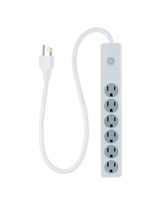 Jasco Regleta | 6 Tomas | Cable de 2 Pies | Blanca 