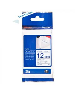 Cinta Textil Brother | Texto Azul Sobre Fondo Blanco |Ancho: 12 Mm. Longitud: 3 M