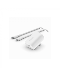 Cargador de Pared Belkin Boostcharge Usb-C de 20 W + Cable Usb-C con Conector Lightning