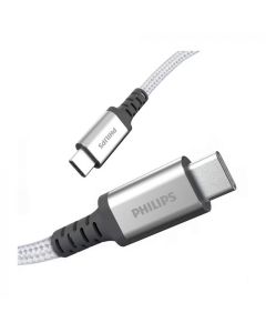 Jasco Cable Usb-C a Usb-C | 6 Pies | Cable Trenzado | Conector de Aluminio | Gris