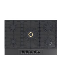 Drija Estufa Empotrable 30" Italia 76 | Gas Vitro | 5 Quemadores de Cobre | Valvulas de Seguridad | Negro 