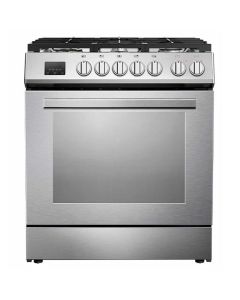 Nisato Estufa a Gas 30" | 5 Quemadores | Horno de Convección | Panel Digital | Acero Inoxidable