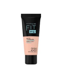 Maybelline 220 Natural Beige Base de Maquillaje Fit Me Matte & Poreless Super Stay Foundation