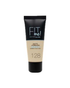 Maybelline 128 Warm Nude Base de Rostro Fit Me Matte & Poreless Super Stay Foundation